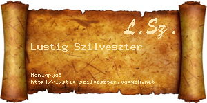 Lustig Szilveszter névjegykártya
